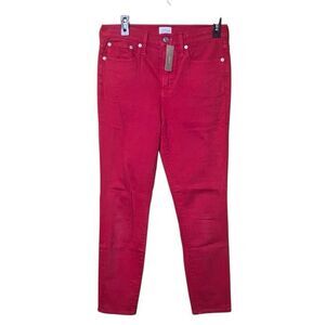 J. Crew Denim Red 10” high rise toothpick skinny jeans size 28 NEW #751